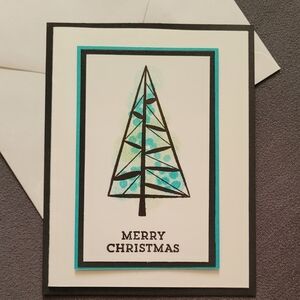 Hand Crafted Black and Blue Christmas Card